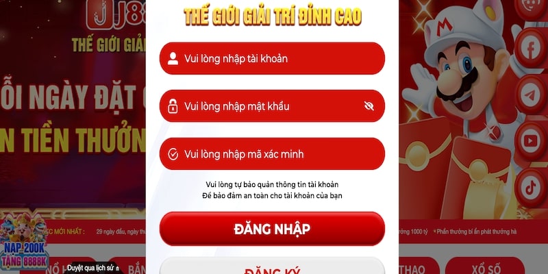 Hình ảnh biểu mẫu đăng nhập trên website